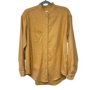 POMP Power Of My People Wayward Fit Twill Flannel Top Size Small Heather Mustard